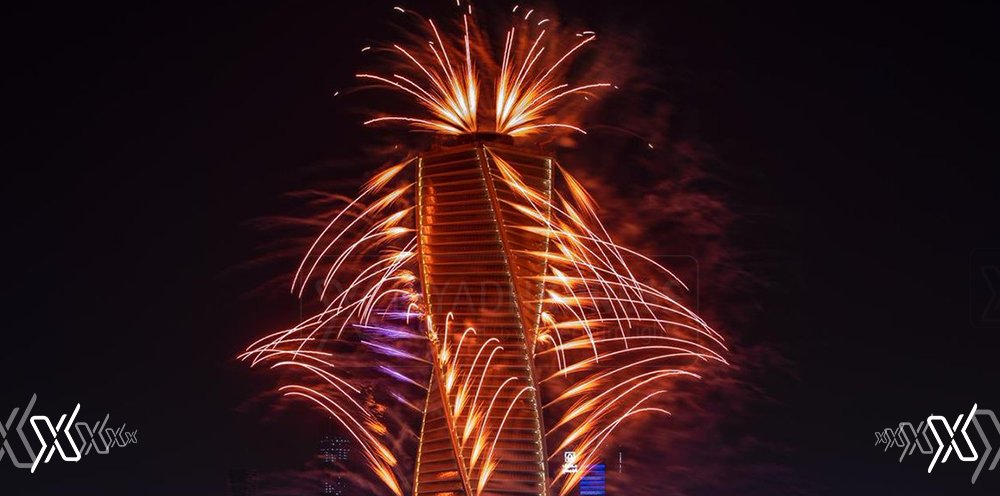 majdoul tower fireworks riyadh xpress